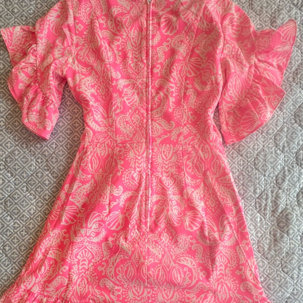 Pink Paisley Ruffle Dress - Picture 2 of 3